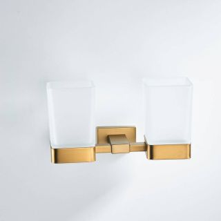 Стакан для ванной комнаты двойной Shevanik SG5622G золотой сатин